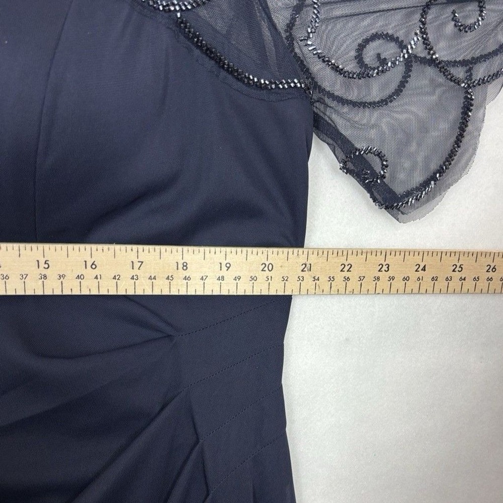 Xscape Plus Size 16W Long Formal Dress Beaded Sequin Illusion Neck Gown Evening - Picture 12 of 14
